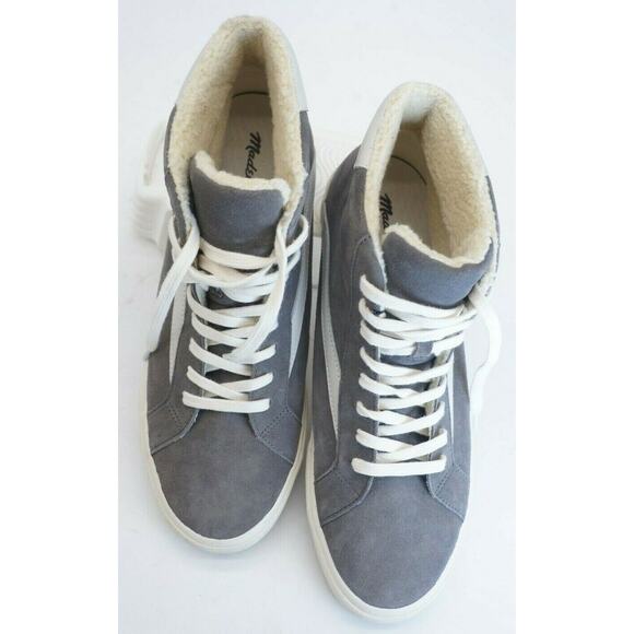 Madewell high top Sherpa sneakers unisex suede leather skater cozy warm winter main image 5